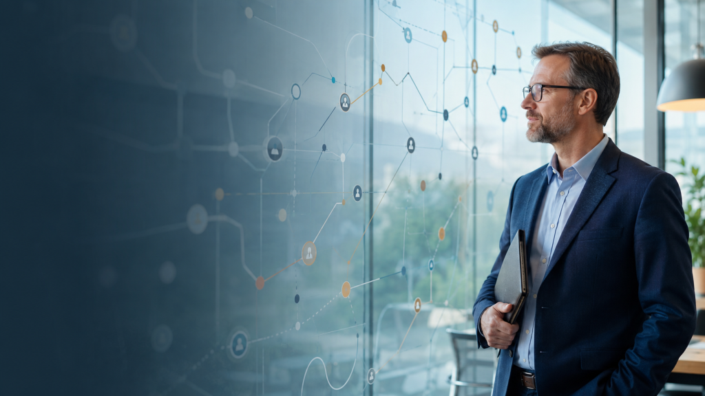 A consultant thinking of how to convert knowledge into a concrete service